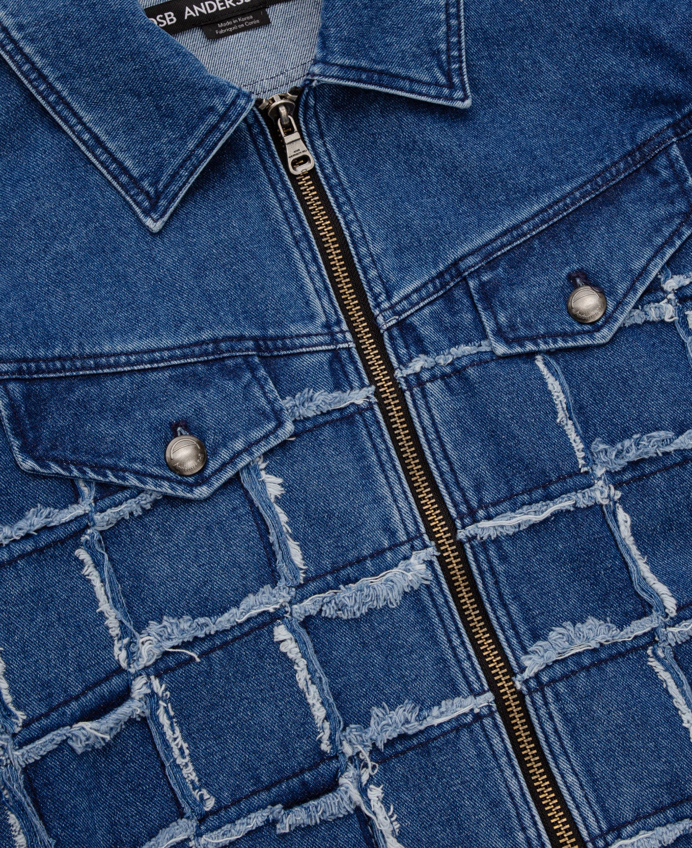 Unisex New Patchwork Denim Jacket (Blue) - Image 3