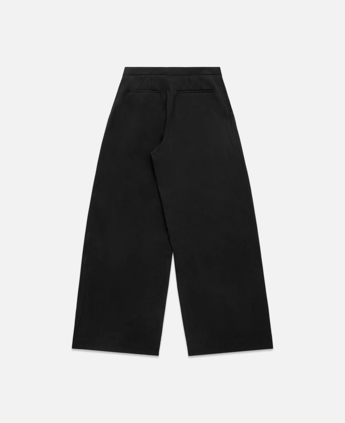 Wool Blend Wide Leg Tailored Pants (Black) - Image 3