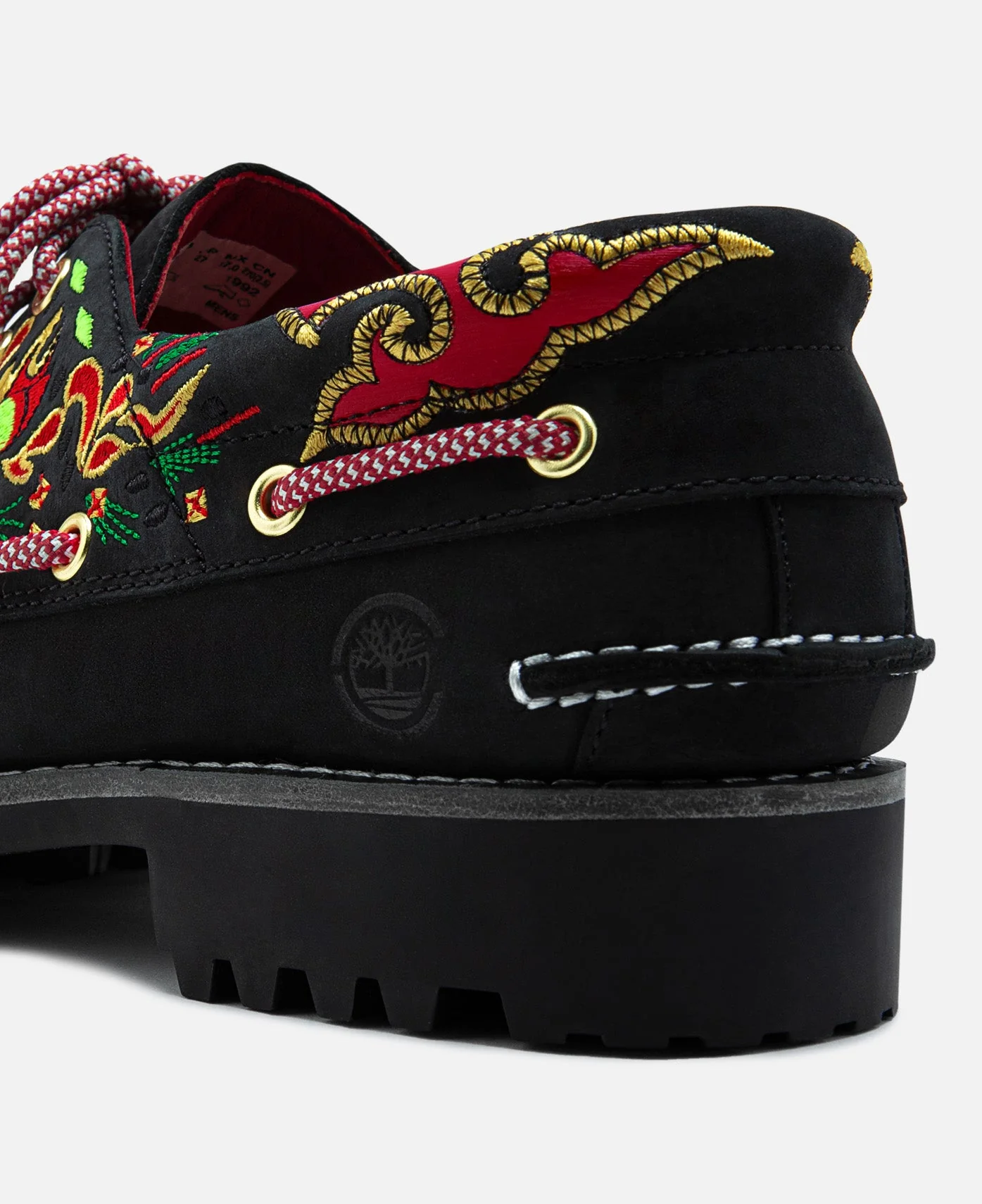 Women's Noreen 3-Eye Lug Handsewn Boat Shoes (Black) - Image 12