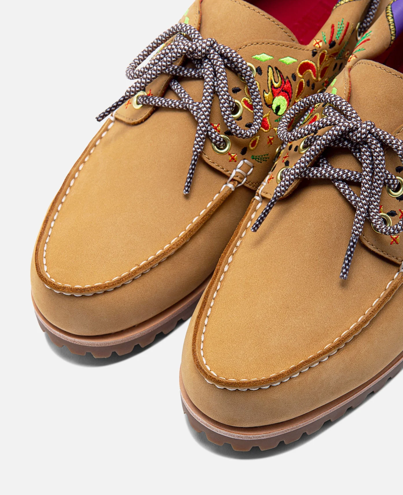Women's Noreen 3-Eye Lug Handsewn Boat Shoes (Wheat) - Image 15