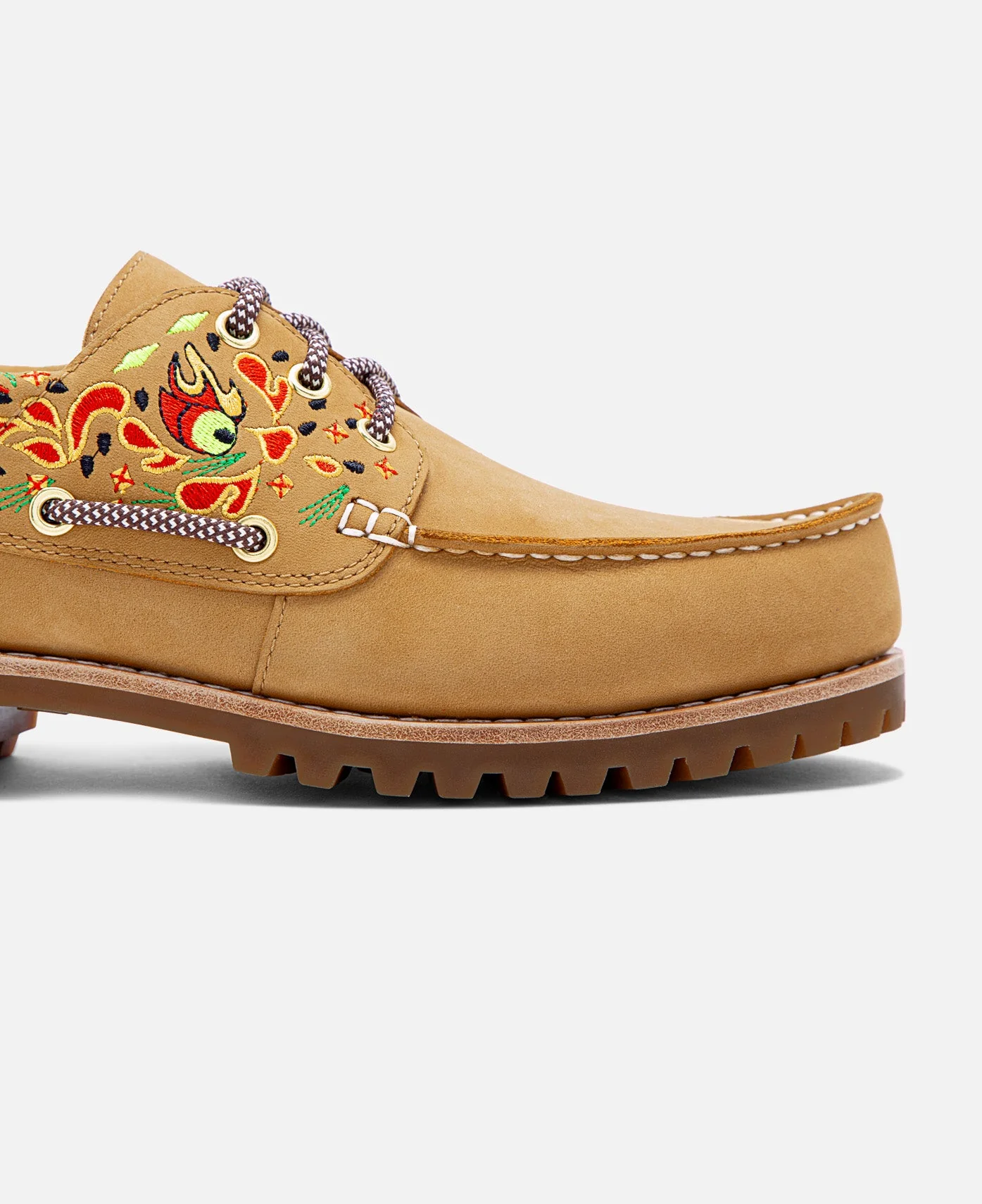 Women's Noreen 3-Eye Lug Handsewn Boat Shoes (Wheat) - Image 16