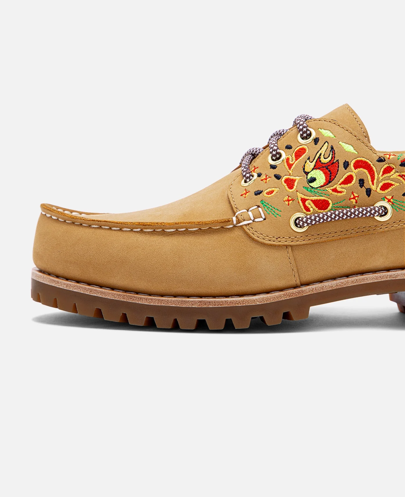 Women's Noreen 3-Eye Lug Handsewn Boat Shoes (Wheat) - Image 17