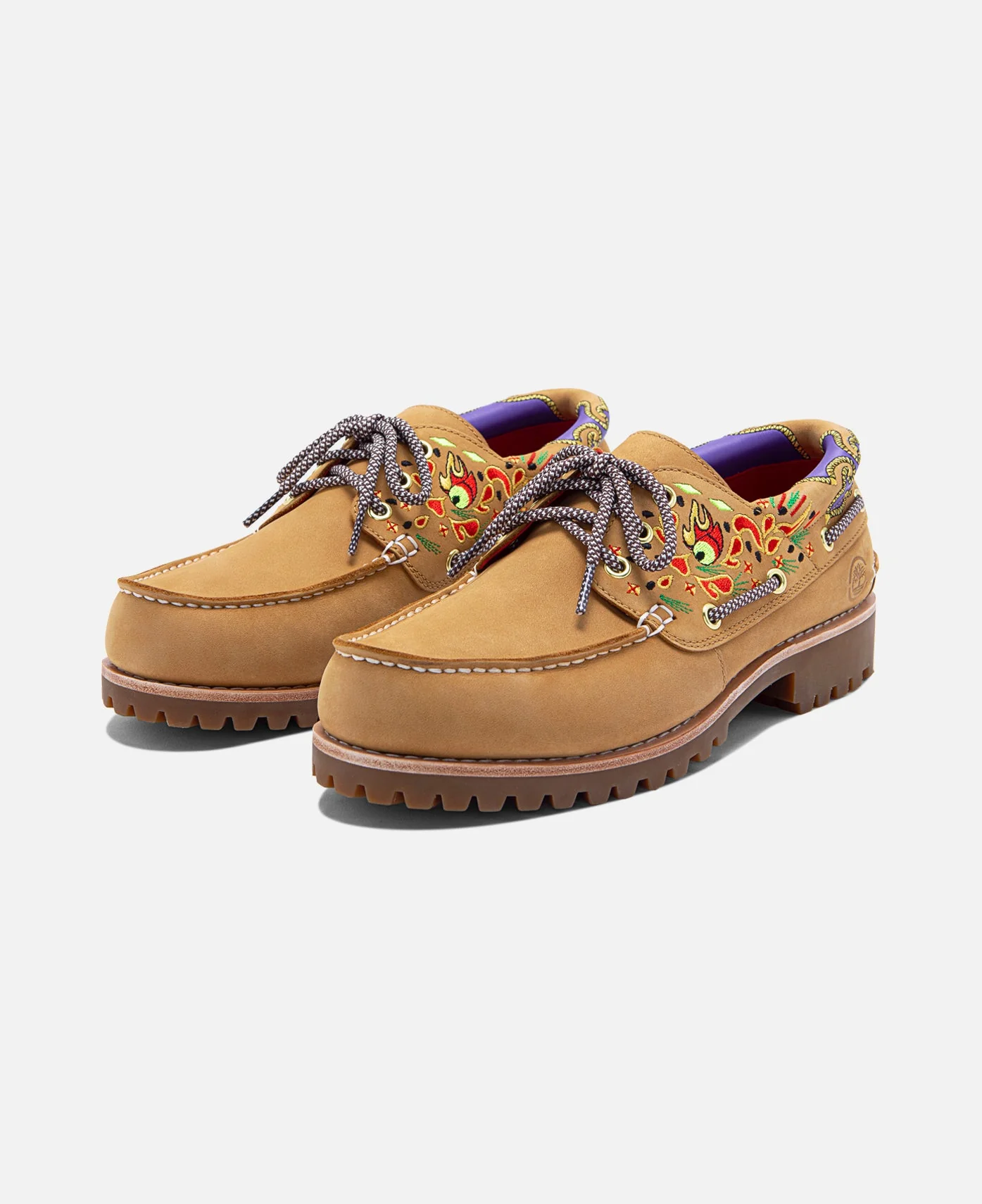Women's Noreen 3-Eye Lug Handsewn Boat Shoes (Wheat) - Image 7