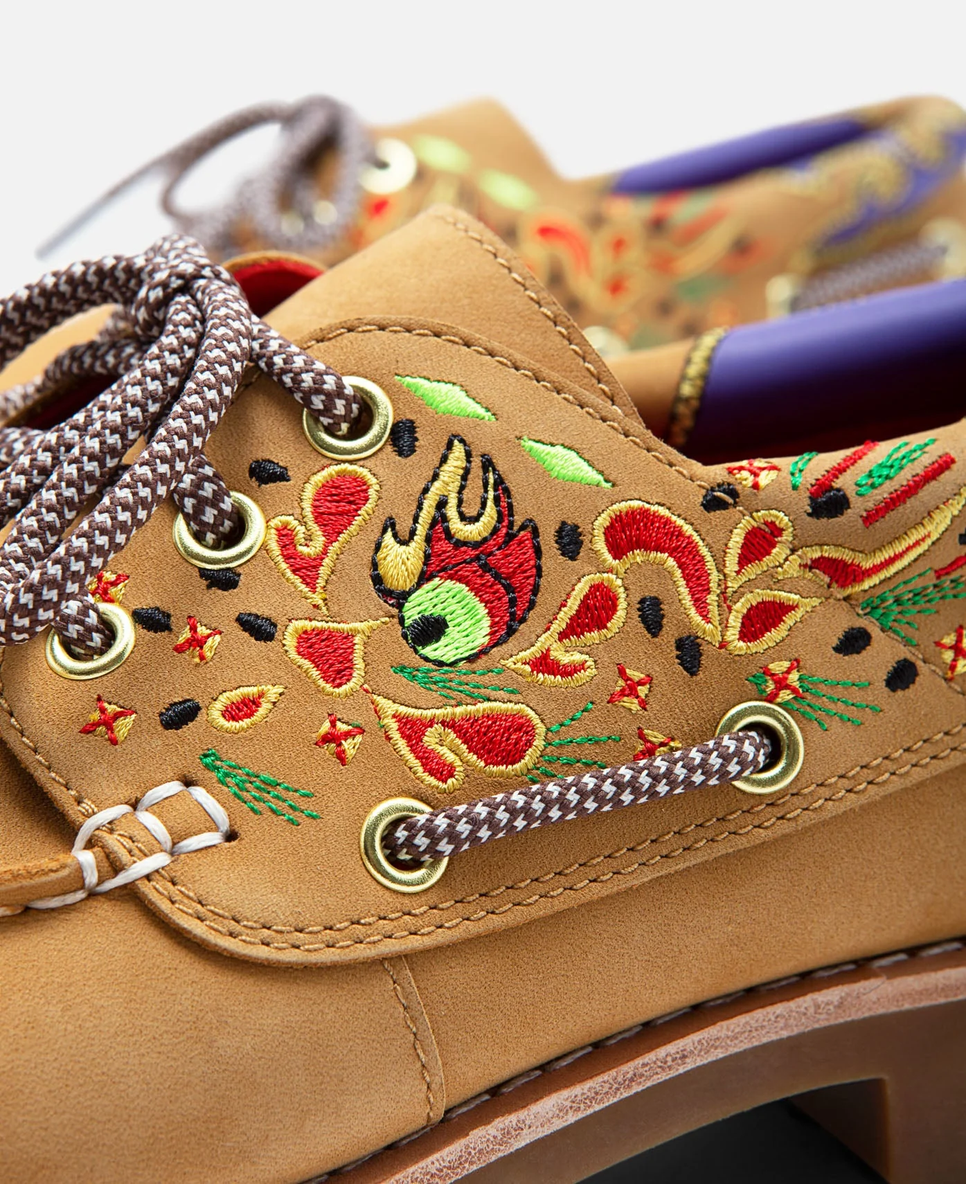 Women's Noreen 3-Eye Lug Handsewn Boat Shoes (Wheat) - Image 9